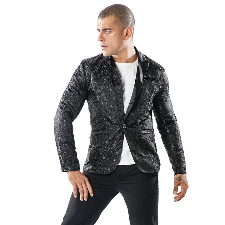 Men's luxury tuxedo blazer with floral jacquard pattern Lune London