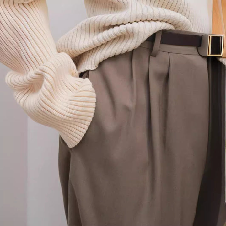 Pantalon élégant en tissu large pour femmes Chic & Stil