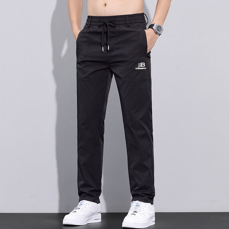 Men's Sporty Leisure Pants with Adjustable Drawstring and Side Zipped Pockets Lune London