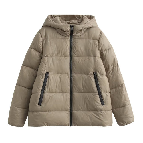 Ladies insulating jacket in synthetic fibers with removable hood Lune London