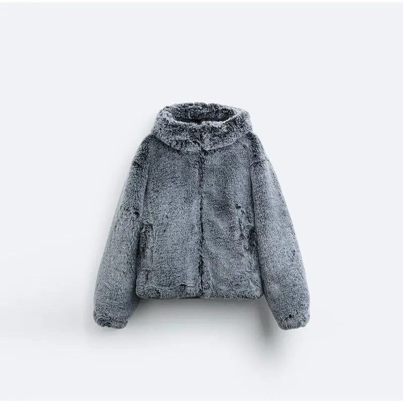Veste en fausse fourrure moelleuse pour femmes Chic & Stil
