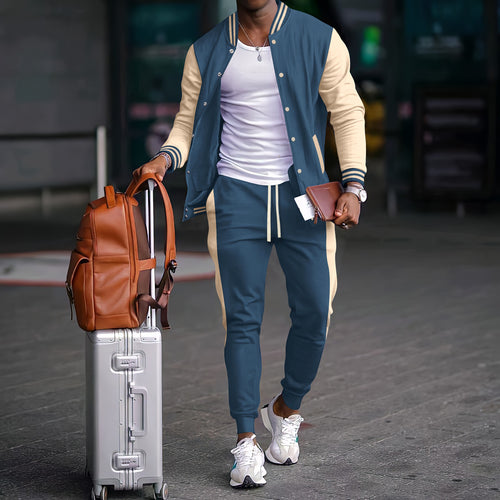 Men's sports tracksuit set with functional pockets and elastic waistband Lune London