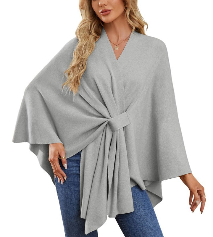 Ladies Elegant Wrapped Sweater with Asymmetrical Cut Lune London