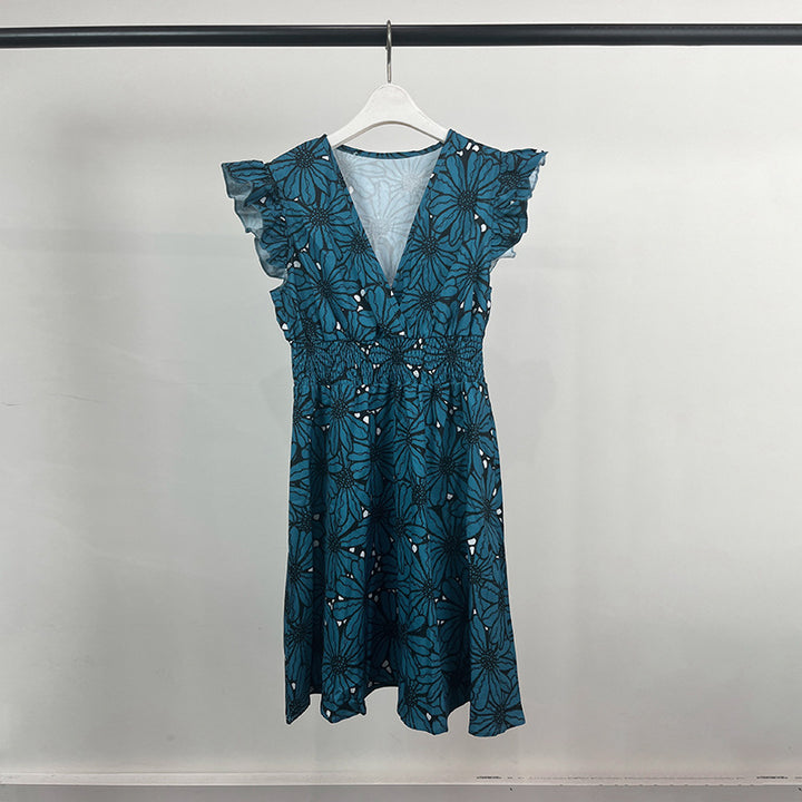 Robe Florale Élégante pour Femmes avec Ourlet Ample et Volants Chic & Stil