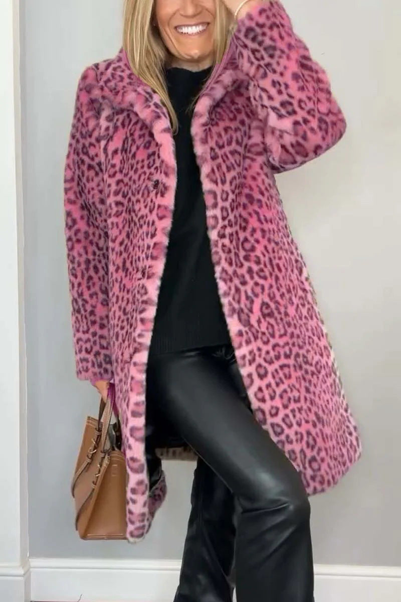 Lune London | Coat - Plus size - Soft faux fur - Leopard pattern - Casual style
