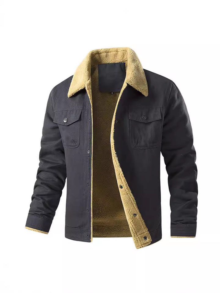 Robust utility jacket for men with warm fleece lining Lune London