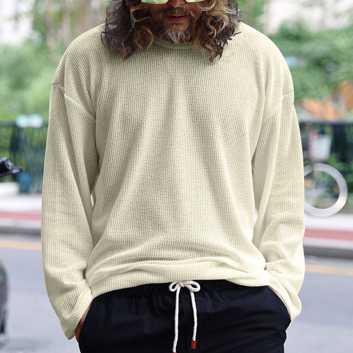 Casual long sleeve structured t-shirt for men with side slits Lune London