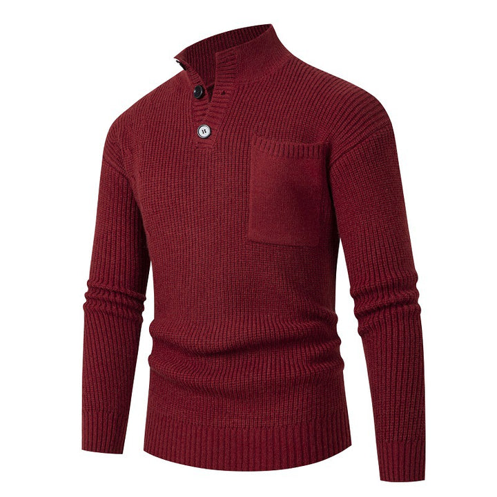 High-quality cotton men's sweater with Modal pattern and chest pocket Lune London