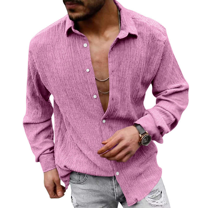 Casual long sleeve shirt for men in textured fabric with a modern look Lune London