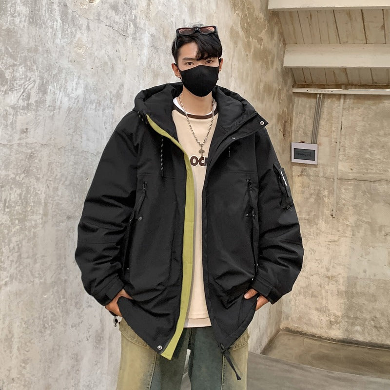Insulated winter jacket for men with practical pockets and adjustable hood Lune London