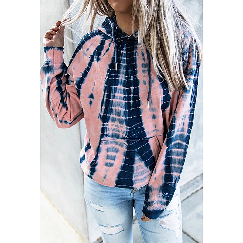 Hooded sweatshirt for women with a unique batik pattern Lune London