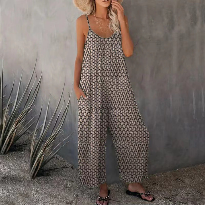 Ladies Lightweight Summer Jumpsuit with Wide Legs and Practical Pockets Lune London