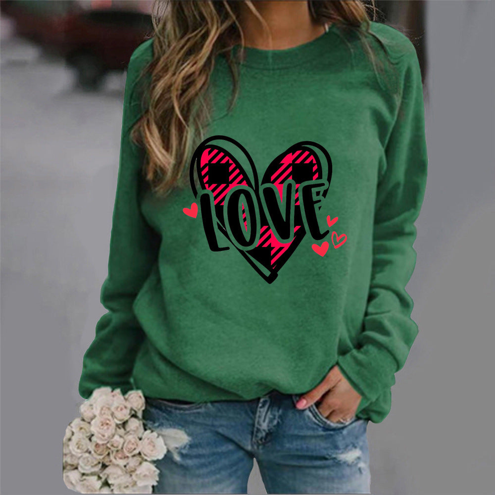 Sweat-shirt pour femmes avec design créatif de cœur et coupe décontractée Chic & Stil