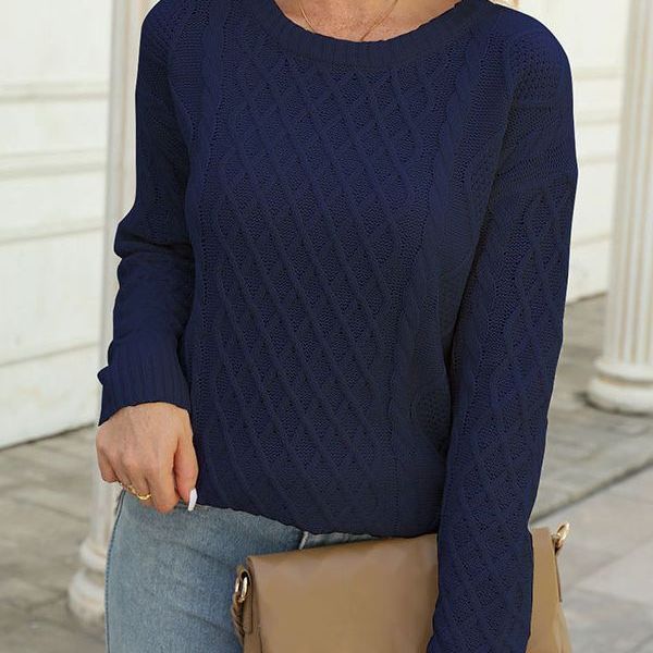 Pull en tricot pour femmes avec un motif en diamant saisissant Chic & Stil