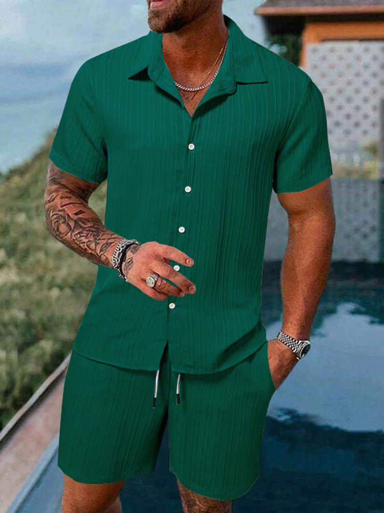 Short sleeve striped shirt for men Set Lune London