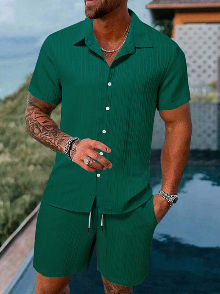 Short sleeve striped shirt for men Set Lune London