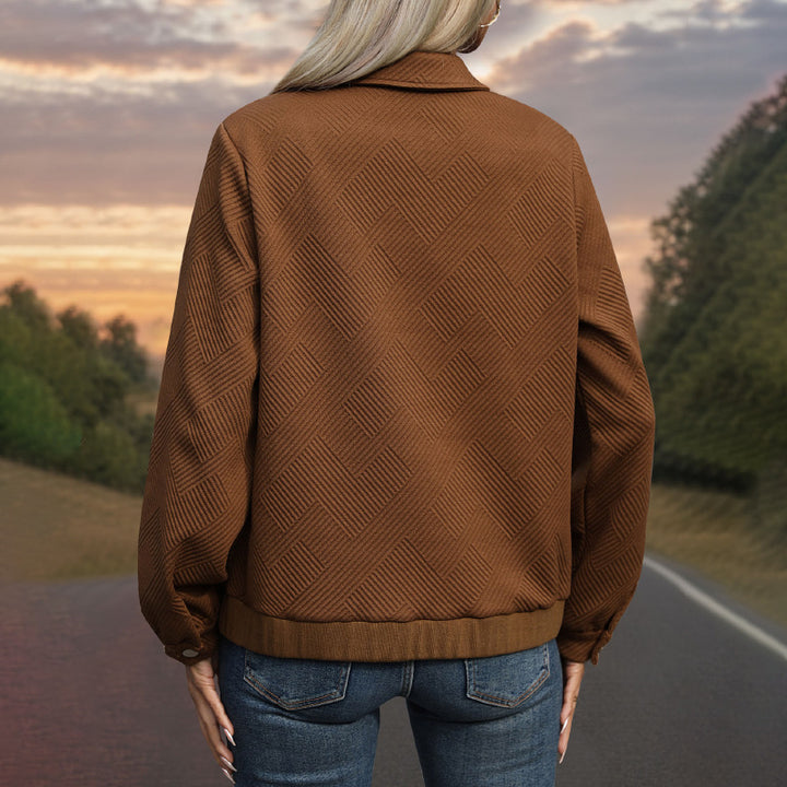 Striped overshirt jacket for women with buttons and front pockets Lune London