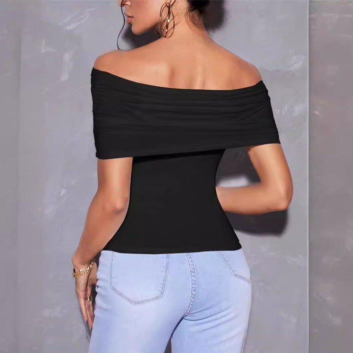 Ladies Off-shoulder Bodysuit with Modern Ruching Lune London