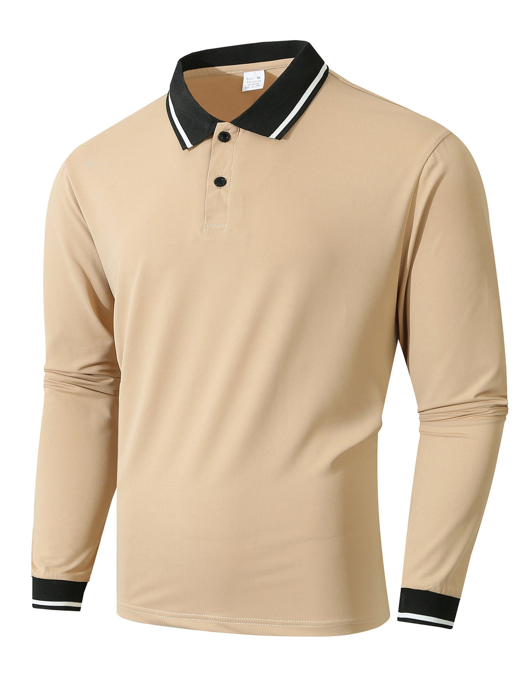 Men's long sleeve polo shirt with sporty ribbed structure Lune London