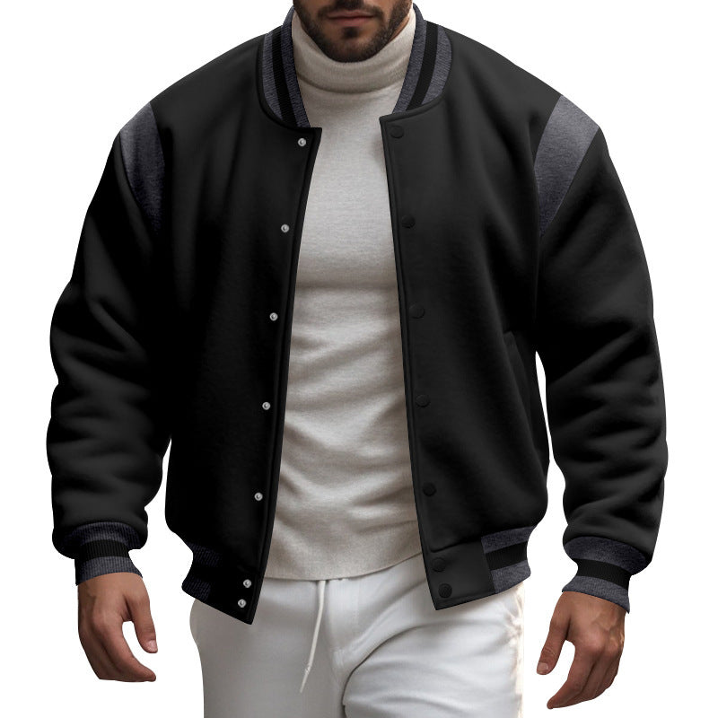 Men's Sporty College Jacket with Modern Design and Contrast Sleeves Lune London