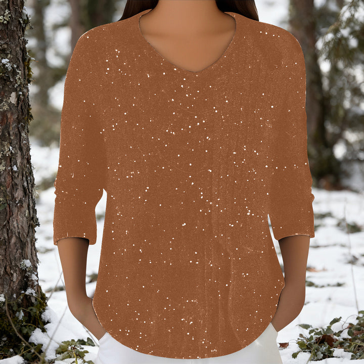 Chemise à manches longues pour femmes avec décolleté en V Chic & Stil