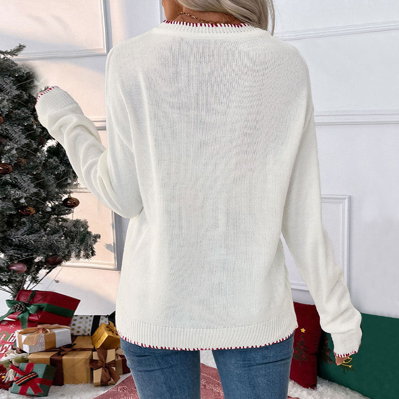 Ladies comfortable sweater with festive bow pattern Lune London