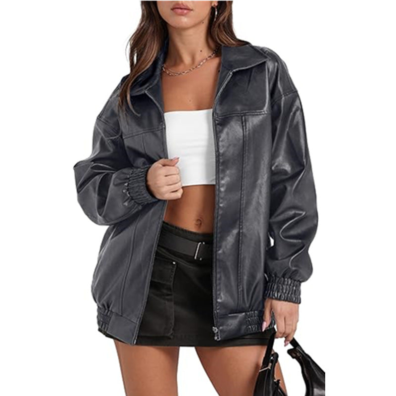 Ladies casual oversized jacket with elastic cuffs and practical pockets Lune London