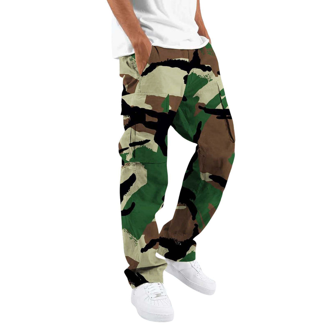 Camouflage cargo pants for men with multiple pockets Lune London