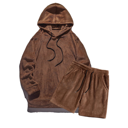 Men's Cozy Hooded Shorts Set Lune London