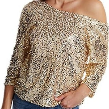 Ladies Sparkling Sequin Blouse Lune London