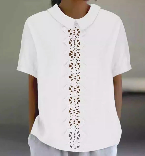 Ladies Light Lace Panel Blouse Lune London