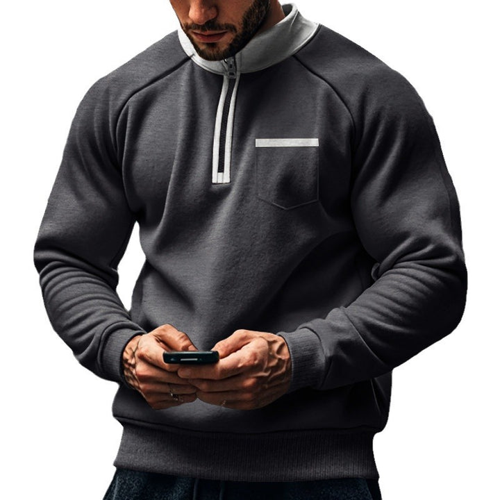 Functional pullover for men with short zip Lune London