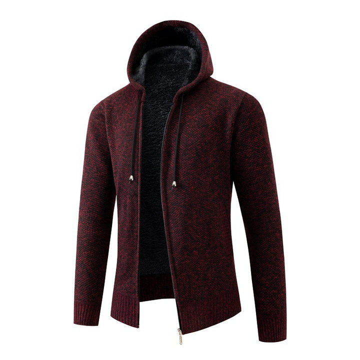 Comfortable fleece jacket for men with hood Lune London