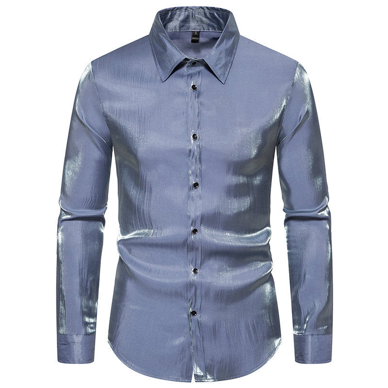 Men's long sleeve shirt with shiny finish and elegant cut Lune London