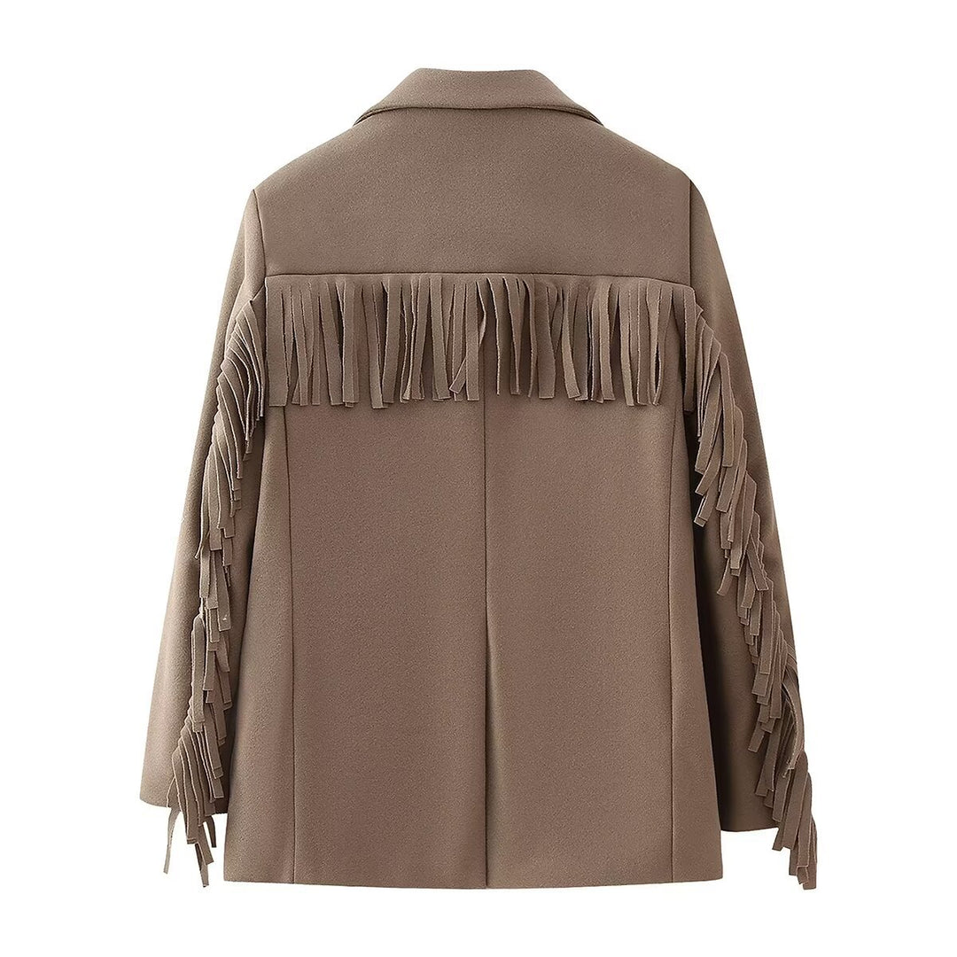 Elegant blazer for women with fringed details and two practical pockets Lune London