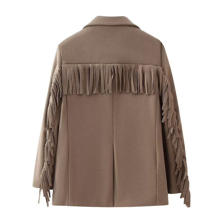 Elegant blazer for women with fringed details and two practical pockets Lune London