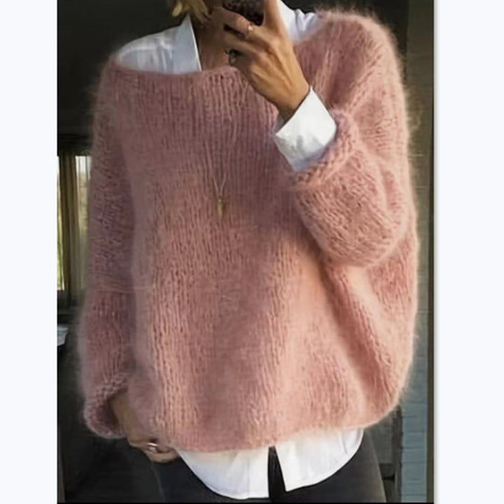 Women's Cozy Oversized Pullover with Boat Neck Lune London