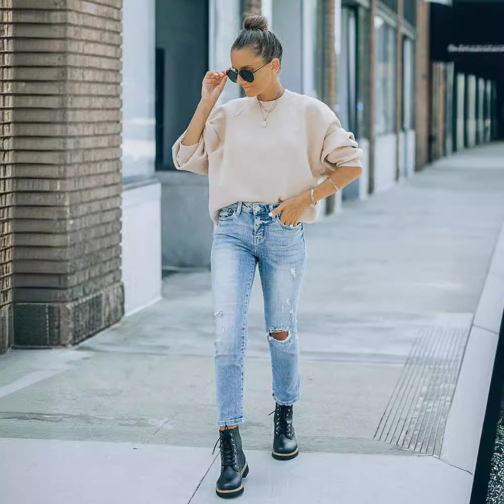 Ladies fashionable sweatshirt with puff sleeves Lune London