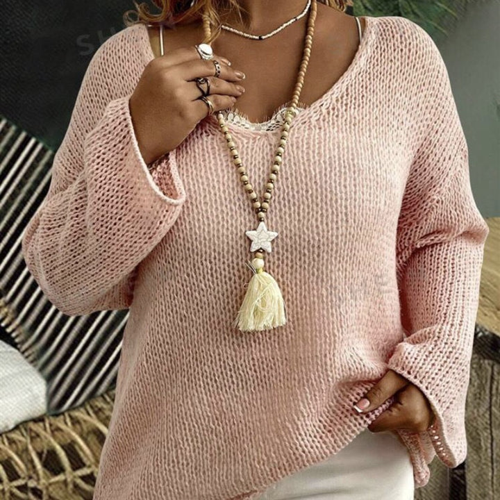 Oversized casual wide neck sweater for women, Lune London