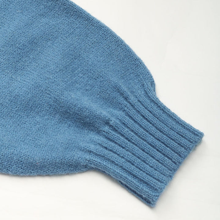 Knit jacket for women with high collar and zipper Lune London
