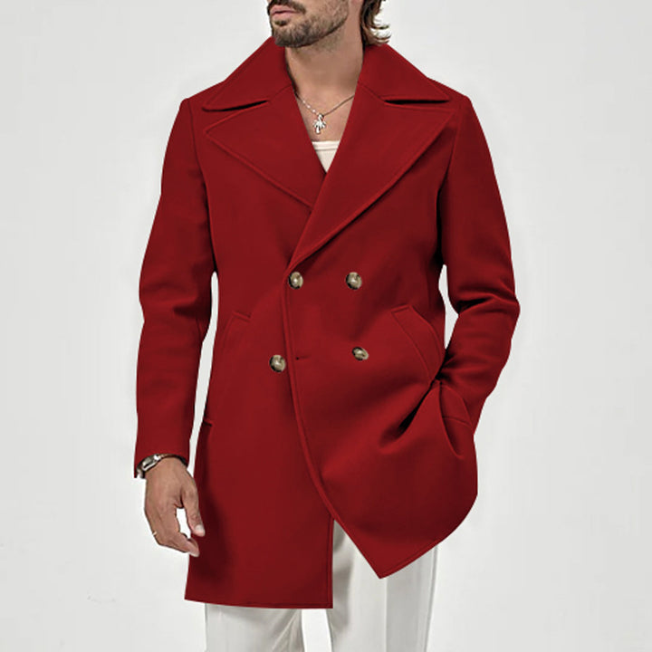 Elegant double-breasted men's coat with deep collar Lune London