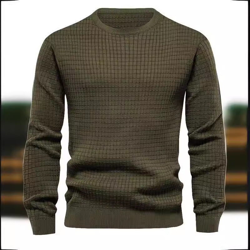 Stylish structured sweater for men with round neck and long sleeves Chic and Style