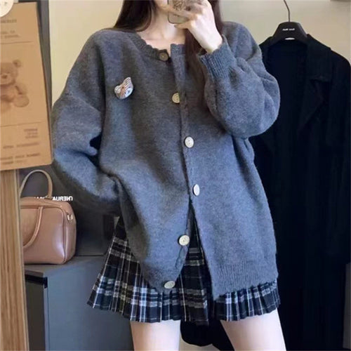 Knit jacket for women with refined cable details and button closure Lune London