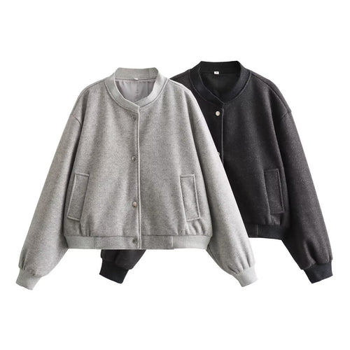 Fashion sweatshirt jacket for women with button closure and practical pockets Lune London