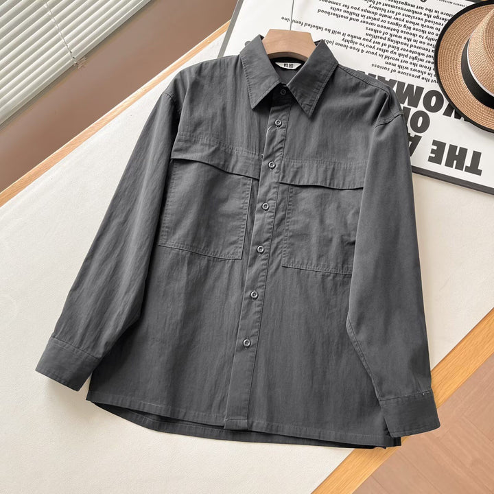 Chemise overshirt décontractée pour femmes avec poches poitrine pratiques Chic & Stil