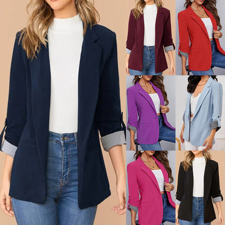 Ladies elegant blazer with structured design and practical lace detail Lune London