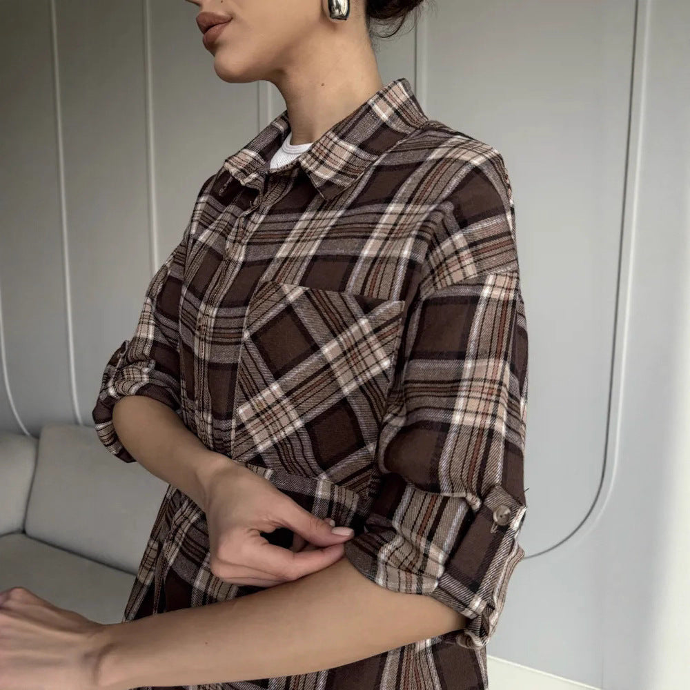 Flannel shirt for women with a check pattern Lune London