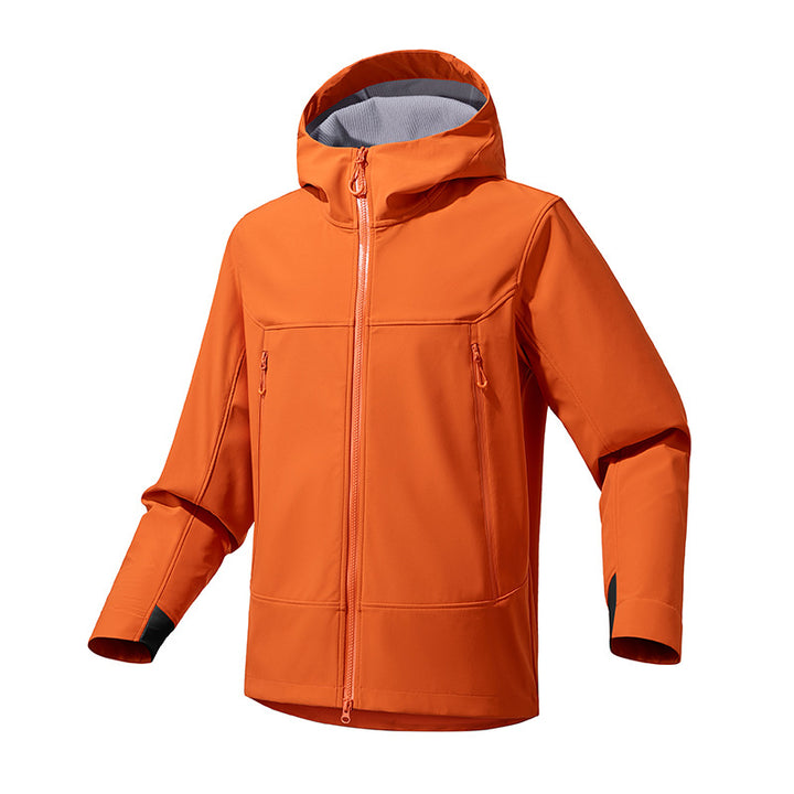 Functional jacket for men with enhanced breathability and an adjustable hood collar Lune London