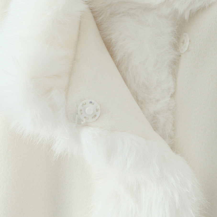 Elegant ladies faux fur jacket with soft collar and modern details Lune London