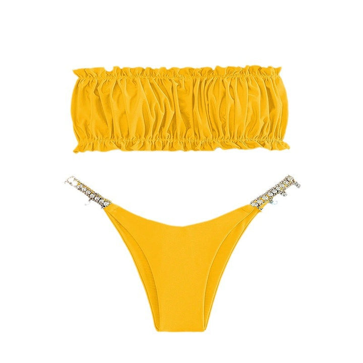 Ladies Ruffle-Bandeau-Bikini-Set Lune London 1750922681